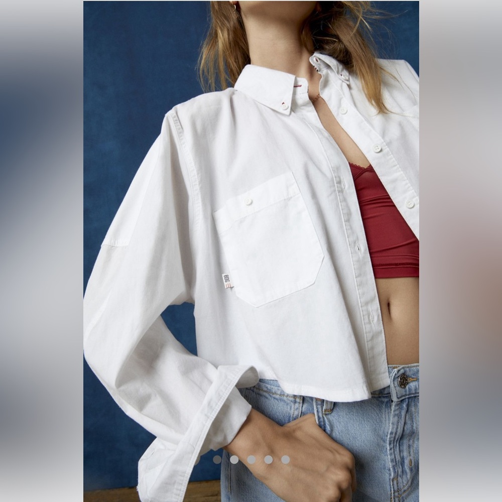 BDG Corey Cropped Button-Down Shirt NWT - Picture 2 of 9